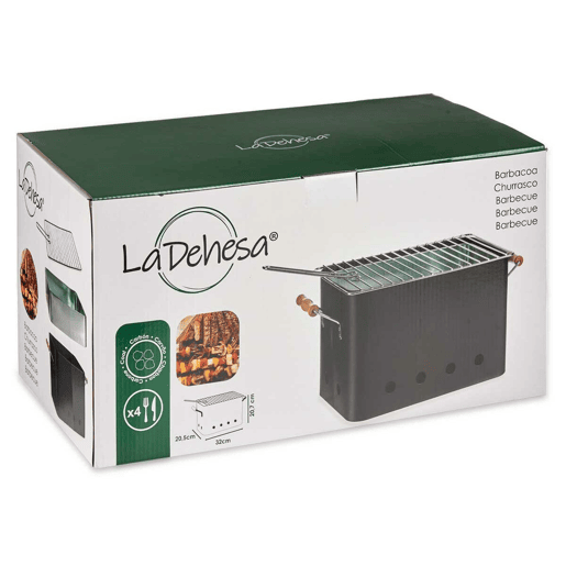 Churrasco Portátil Com pegas Ferro (20,5 x 20,7 x 32 cm)