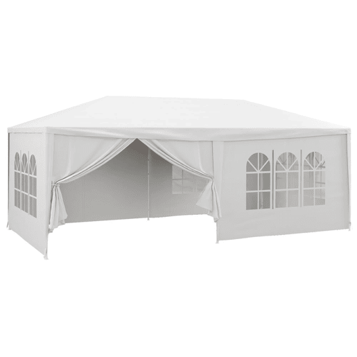 Outsunny Tenda de Jardim 583x293 cm Tenda de Festas Desmontável com 4 Janelas 2 Portas com Fecho de Correr 6 Paredes Laterais e Impermeável para Exterior Pátio Branco Outsunny Tenda de Jardim 583x293 cm Tenda de Festas Desmontável com 4 Janelas 2 Portas com Fecho de Correr 6 Paredes Laterais e Impermeável para Exterior Pátio Branco