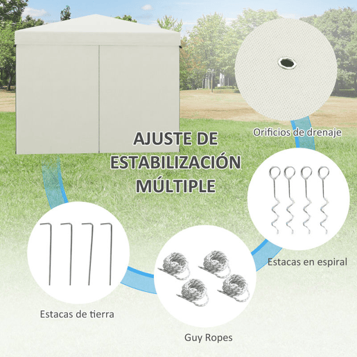 Outsunny Tenda Dobrável 3x3 m Tenda de Jardim com 4 Paredes Laterais 2 Janelas de Malha Altura Ajustável Bolsa de Transporte Impermeável e Anti-UV para Campismo Festas Branco Outsunny Tenda Dobrável 3x3 m Tenda de Jardim com 4 Paredes Laterais 2 Janelas de Malha Altura Ajustável Bolsa de Transporte Impermeável e Anti-UV para Campismo Festas Branco