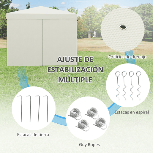 Outsunny Tenda Dobrável 3x3 m Tenda de Jardim com 4 Paredes Laterais 2 Janelas de Malha Altura Ajustável Bolsa de Transporte Impermeável e Anti-UV para Campismo Festas Branco Outsunny Tenda Dobrável 3x3 m Tenda de Jardim com 4 Paredes Laterais 2 Janelas de Malha Altura Ajustável Bolsa de Transporte Impermeável e Anti-UV para Campismo Festas Branco