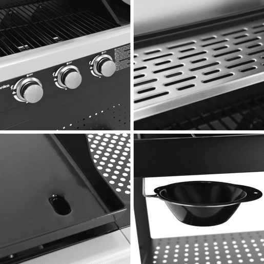 VESUVIO Duo barbecue a gás - 3 queimadores + plancha 3 queimadores