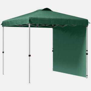 Outsunny Tenda Dobrável 2,5x2,5 m Altura Ajustável Tenda de Jardim com 1 Parede Lateral Teto com Ventilação e Bolsa de Transporte para Acampamento Festas Verde