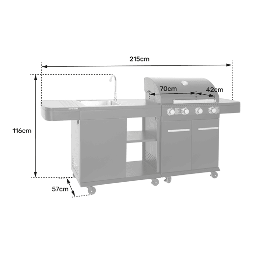 Cook'in Garden - Cocina exterior modular FYRA - 4 quemadores