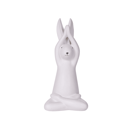 Conjunto de 3 figuras Lebre BREST Cerâmica Branco