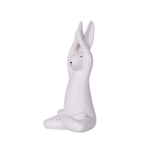 Conjunto de 3 figuras Lebre BREST Cerâmica Branco