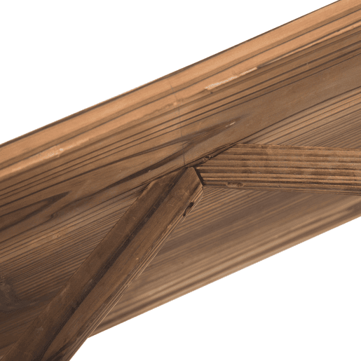 Outsunny Banco de Jardim de Madeira Banco de Exterior com Apoio para os Braços e 2 Rodas Decorativas Estilo Rústico Carga 250 kg para Pátio Varanda 114x58x80 cm Marrom Carbonizado