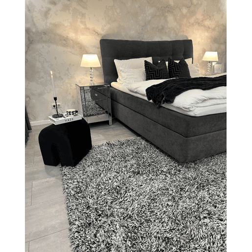 Tapete felpudo CIDE PretoBranco 160 x 230 cm