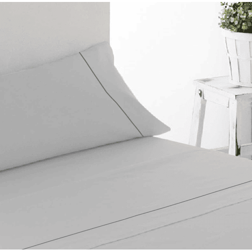 Conjunto de lençóis lisos de três peças Cinza 105cm cama Donegal Collections