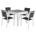 Conjunto de jardín extensible LAMPEDUSA de 8 plazas en textileno Conjunto de jardín extensible LAMPEDUSA de 8 plazas en textileno Blanco/ Gris