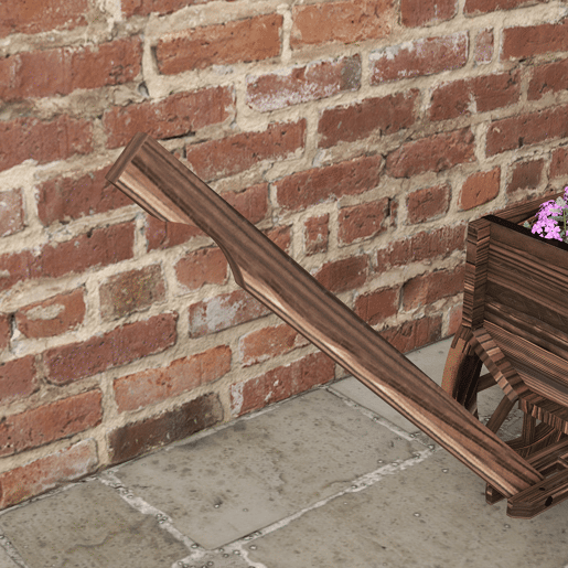 Outsunny Floreira de Madeira Floreira de Exterior em Forma de Carrinho com 4 Rodas e Asa para Varanda Jardim Pátio 120x41x54 cm Madeira