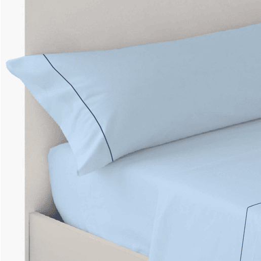 Conjunto de lençóis lisos de três peças Azul 120cm cama Donegal Collections