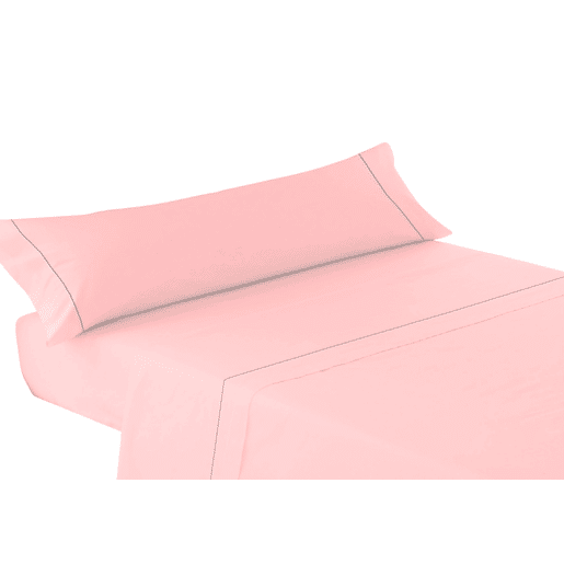 Conjunto de lençóis lisos de três peças Rosa 105cm cama Donegal Collections