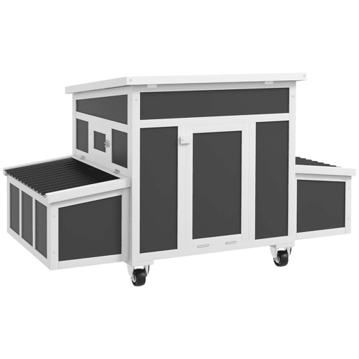 PawHut Galinheiro de Madeira 147x93,5x89,5 cm para Exterior com Janela, Porta, Ninho, Tabuleiro Removível e Poleiros - Jaula para 2 a 4 Galinhas Cinzento Escuro PawHut Galinheiro de Madeira 147x93,5x89,5 cm para Exterior com Janela, Porta, Ninho, Tabuleiro Removível e Poleiros - Jaula para 2 a 4 Galinhas Cinzento Escuro