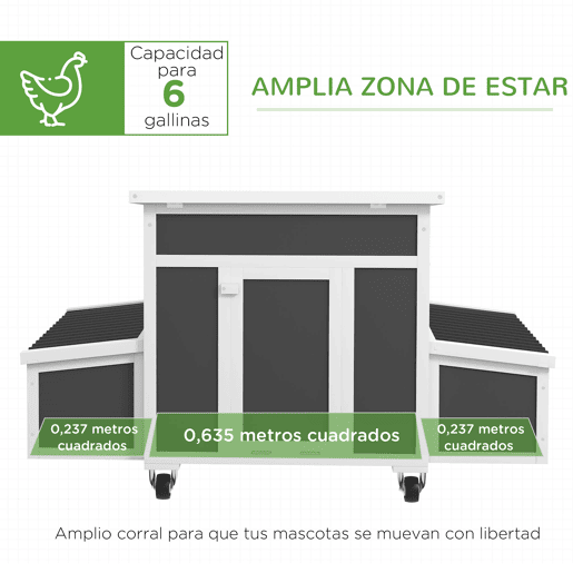 PawHut Galinheiro de Madeira 147x93,5x89,5 cm para Exterior com Janela, Porta, Ninho, Tabuleiro Removível e Poleiros - Jaula para 2 a 4 Galinhas Cinzento Escuro PawHut Galinheiro de Madeira 147x93,5x89,5 cm para Exterior com Janela, Porta, Ninho, Tabuleiro Removível e Poleiros - Jaula para 2 a 4 Galinhas Cinzento Escuro