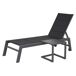 Conjunto de tumbona y mesa auxiliar BARBADOS de textileno y aluminio Conjunto de tumbona y mesa auxiliar BARBADOS de textileno y aluminio Azul