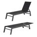 Conjunto de tumbona y mesa auxiliar BARBADOS de textileno y aluminio Conjunto de tumbona y mesa auxiliar BARBADOS de textileno y aluminio Azul