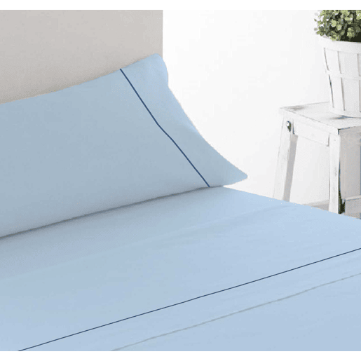 Conjunto de lençóis lisos de quatro peças Azul 150cm cama Donegal Collections