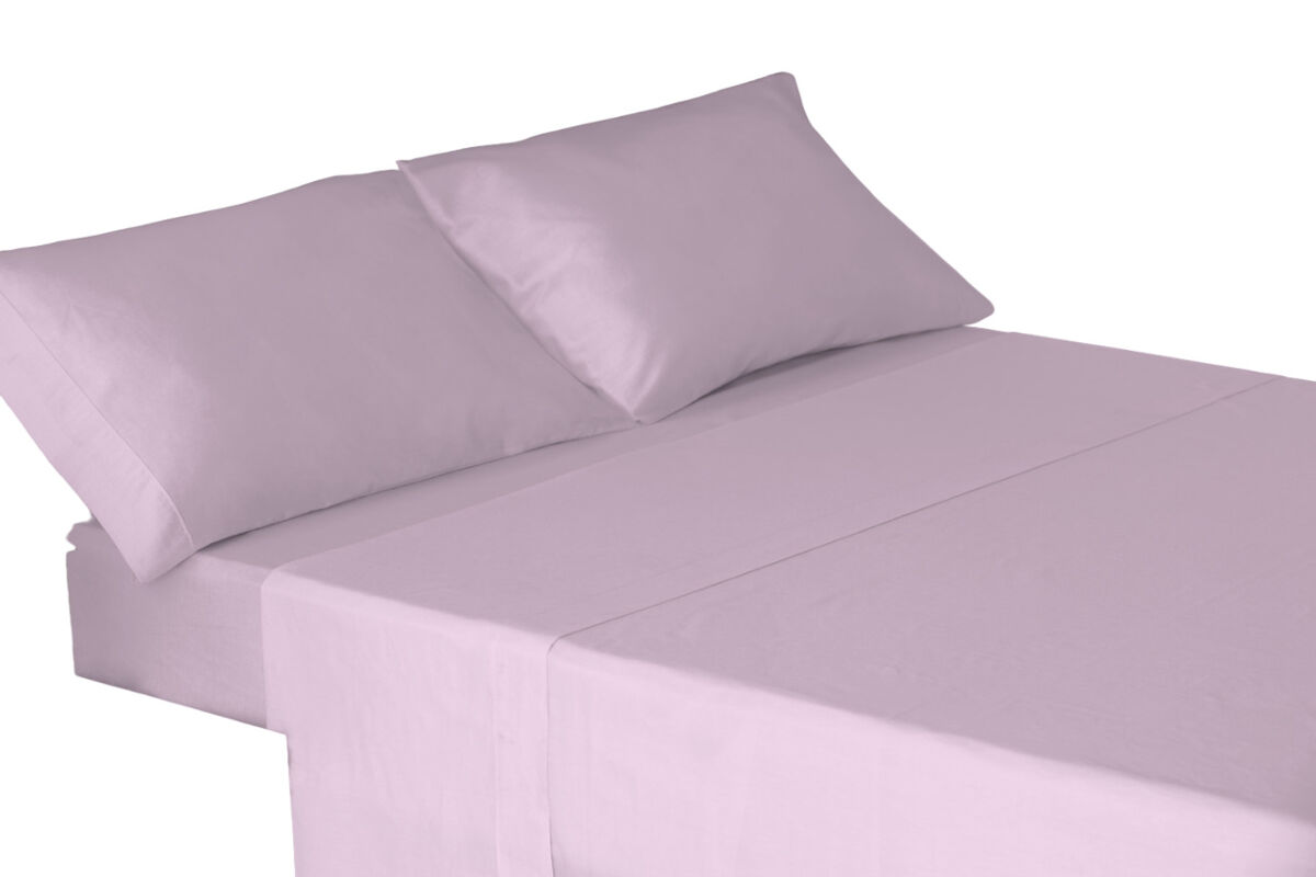 Juego sábanas tres piezas 100% algodón rosa cama 150cm donegal collections