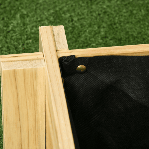 Outsunny Caixa de Plantio de Madeira de 3 Níveis Horta Vertical em Escada com Malha Geotextil para Cultivos de Plantas Flores para Jardim Terraço Exterior 93x93x35 cm Madeira