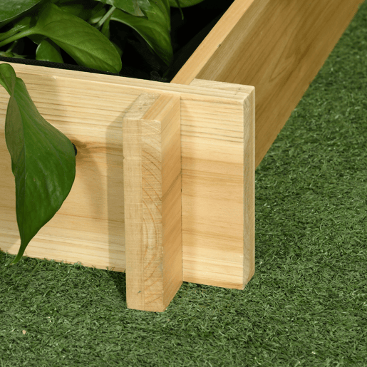 Outsunny Caixa de Plantio de Madeira de 3 Níveis Horta Vertical em Escada com Malha Geotextil para Cultivos de Plantas Flores para Jardim Terraço Exterior 93x93x35 cm Madeira