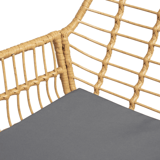 Conjunto de muebles de jardín TIGA de resina tejida 4 plazas - cojines grises