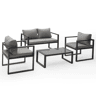 Conjunto de jardín IBIZA tela gris 4 plazas - aluminio antracita