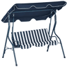 Outsunny Baloiço de Jardim 2-3 Lugares, Baloiço de Exterior com Toldo Ajustável, Impermeável e Estrutura de Aço, para Pátio, Varanda, 170x110x153 cm, Azul