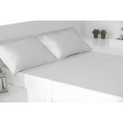 Conjunto de Lençóis de Quatro Peças Cama 100% Algodão Branco 150cm Donegal Collections