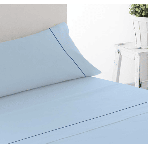 Conjunto de lençóis lisos de quatro peças Azul 180cm cama Donegal Collections