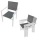 Conjunto de muebles de jardín CAGLIARI de 8 plazas en textileno y aluminio Conjunto de muebles de jardín CAGLIARI de 8 plazas en textileno y aluminio Blanco/ Gris