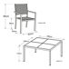 Conjunto de muebles de jardín CAGLIARI de 8 plazas en textileno y aluminio Conjunto de muebles de jardín CAGLIARI de 8 plazas en textileno y aluminio Blanco/ Gris