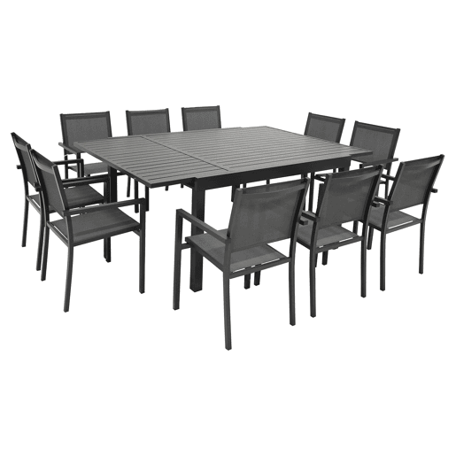 VENEZIA Conjunto de móveis extensíveis de jardinagem em cinzento 140200 - antracite de alumínio