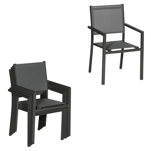 VENEZIA Conjunto de móveis extensíveis de jardinagem em cinzento 140200 - antracite de alumínio