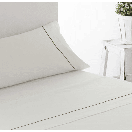 Conjunto de lençóis lisos de três peças Bege 150cm cama Donegal Collections
