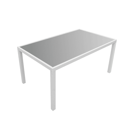 Conjunto de jardín BERGAMO en textileno gris 6 plazas - aluminio blanco