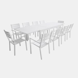 Conjunto de jardín extensible VENEZIA 180-300 en aluminio 10 plazas - blanco