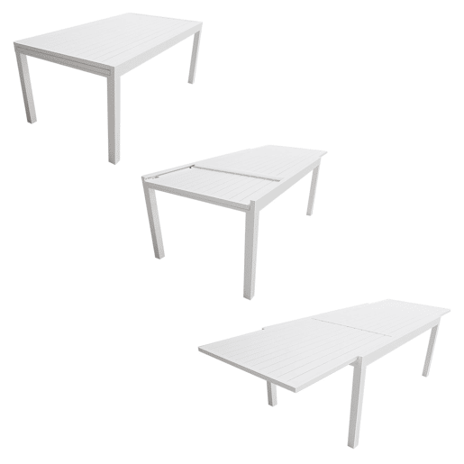 Conjunto de jardín extensible VENEZIA 180-300 en aluminio 10 plazas - blanco