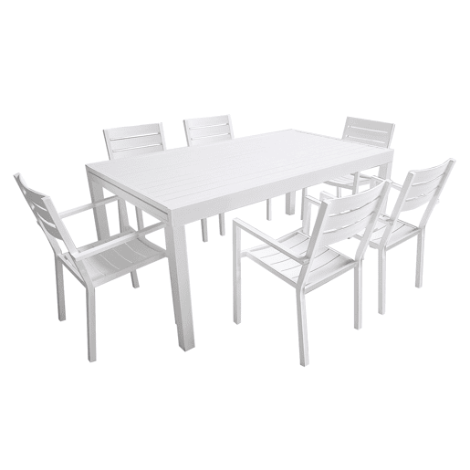 Conjunto de jardín extensible VENEZIA 180-300 en aluminio 10 plazas - blanco
