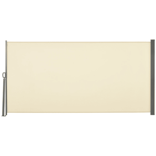 Outsunny Toldo Lateral Retrátil para Terraço Pátio ou Jardim Toldo de Privacidade para Exterior Dobrável 300x160 cm Creme
