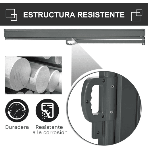 Outsunny Toldo Lateral Retrátil para Terraço Pátio ou Jardim Toldo de Privacidade para Exterior Dobrável 300x160 cm Creme