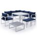 Conjunto de muebles de jardín modulares IBIZA de 7 plazas Conjunto de muebles de jardín modulares IBIZA de 7 plazas Azul