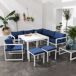 Conjunto de muebles de jardín modulares IBIZA de 7 plazas Conjunto de muebles de jardín modulares IBIZA de 7 plazas Azul