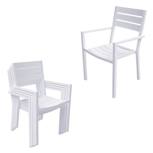 Conjunto de jardín extensible VENEZIA 132-264 de 10 plazas - aluminio blanco