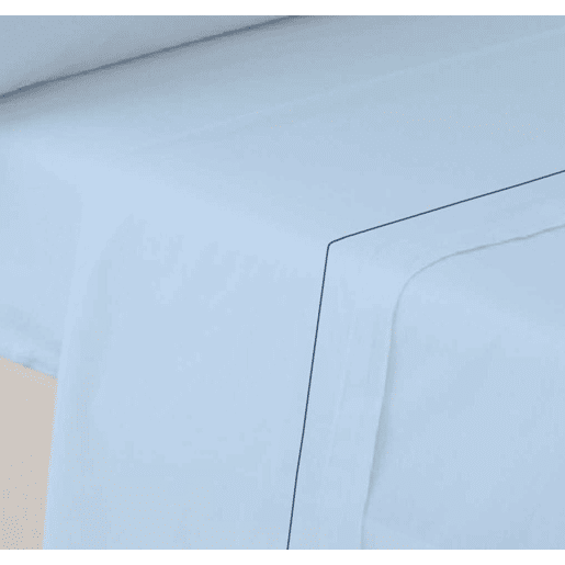 Conjunto de lençóis lisos de três peças Azul 135cm cama Donegal Collections
