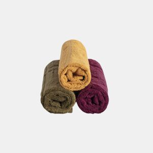 Pack de 3 panos de cozinha 100% algodão turco 50x50cm (marrom-laranja-marrom) Donegal Collections