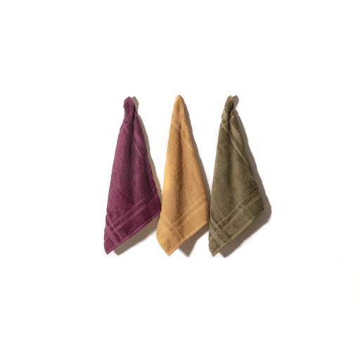 Pack de 3 panos de cozinha 100% algodão turco 50x50cm (marrom-laranja-marrom) Donegal Collections