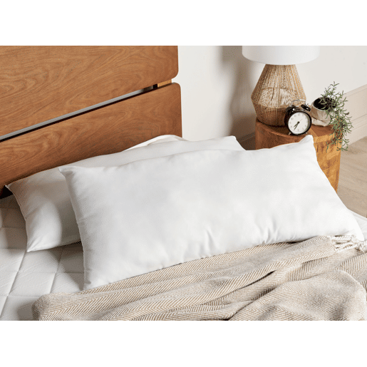 Conjunto de 2 almofadas ERRIGAL Baixa Microfibra 40 x 80 cm Branco