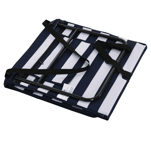 Outsunny Conjunto de 2 Tapetes de Praia Dobráveis em Tecido Oxford PVC 600D com Encosto Reclinável e Alça de Transporte para Jardim 142x51x40 cm Branco e Azul