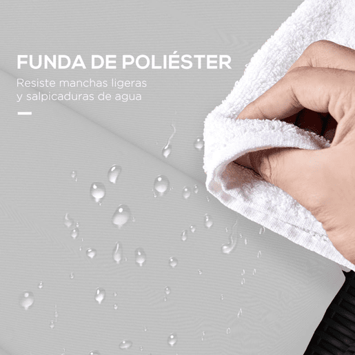 Outsunny Almofada para Espreguiçadeira 196x63x6 cm Almofada para Espreguiçadeira de Algodão com Tecido Repelente à Água Almofada de Assento e Encosto para Jardim Varanda Cinza Claro