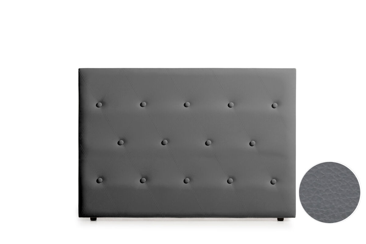 Cabecero Tapizado VENICE Polipiel 160 Gris Oscuro